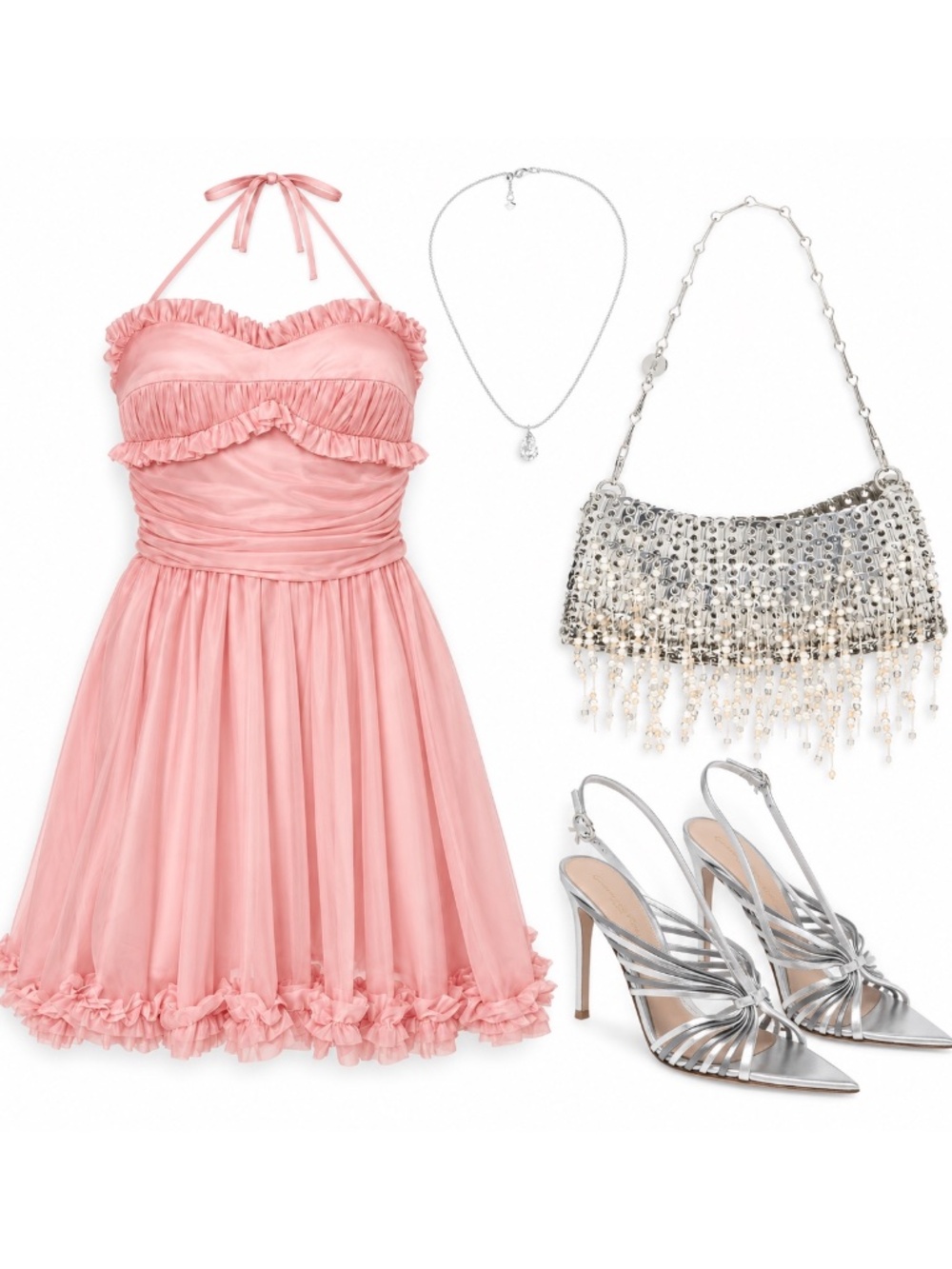 ALEXACHUNG Ruffle Georgette Mini Dress - Picture 3 of 7